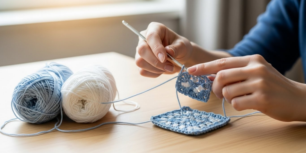 How to Hold Yarn and a Crochet Hook the Right Way